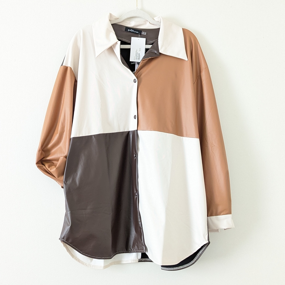 Patchwork Button-Up‎ Shirt